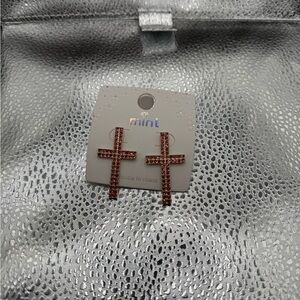Mint Cross Earrings